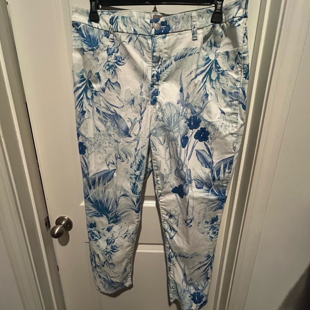 Chico's Blue and White Floral Pants